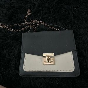 Gold, white purse
